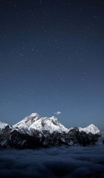mountains, starry sky, night Wallpaper 600x1024