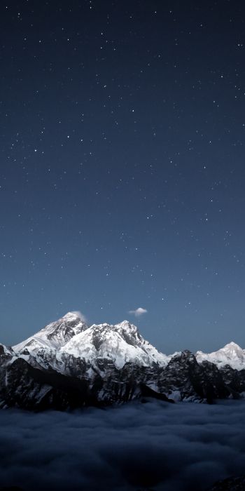 Обои 720x1440 горы, звездное небо, ночь
