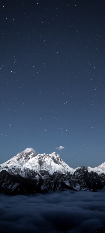 Обои 720x1600 горы, звездное небо, ночь