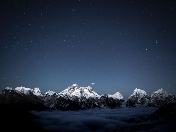 mountains, starry sky, night Wallpaper 800x600