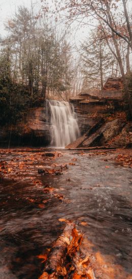 waterfall, autumn Wallpaper 720x1520