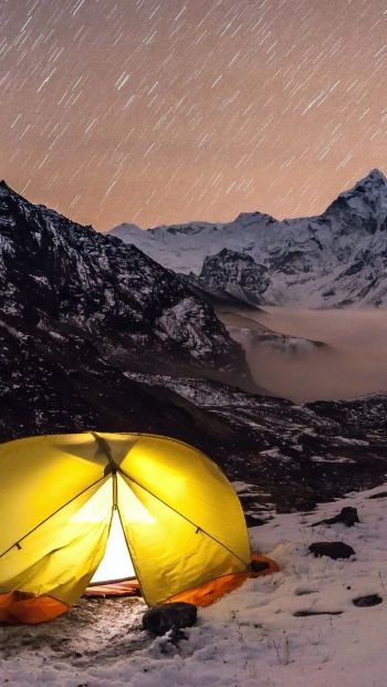 tent, highlands Wallpaper 640x1136