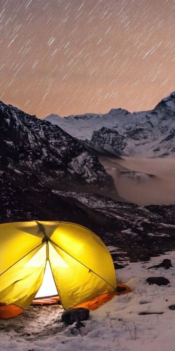 tent, highlands Wallpaper 720x1440