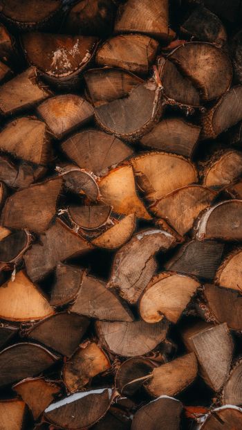 firewood, polennica, tree Wallpaper 640x1136