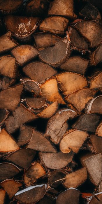 firewood, polennica, tree Wallpaper 720x1440