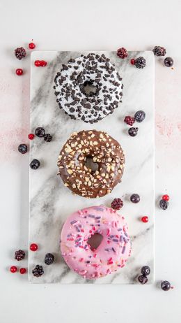 donuts, food, dessert Wallpaper 1080x1920