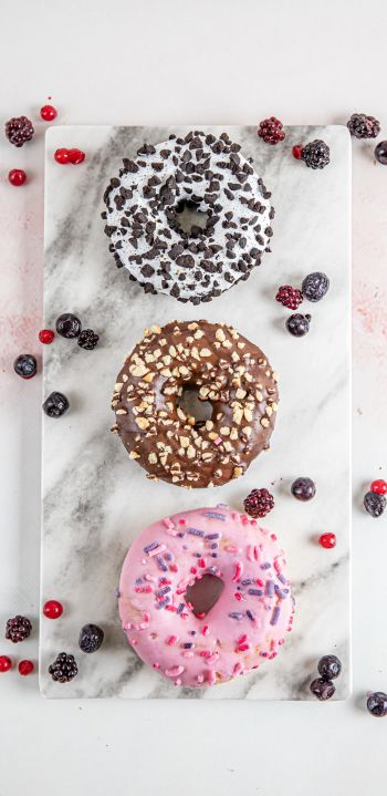 donuts, food, dessert Wallpaper 1080x2220