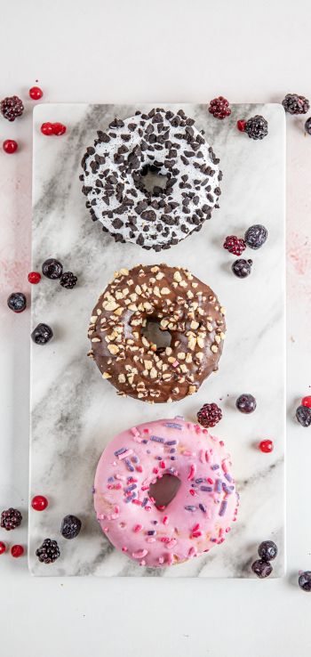 donuts, food, dessert Wallpaper 1080x2280