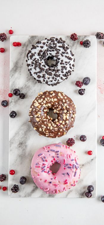 donuts, food, dessert Wallpaper 1284x2778