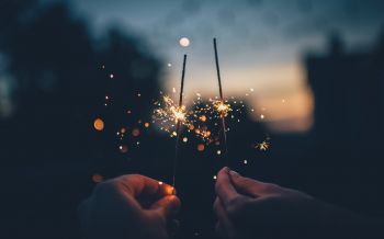 sparklers, New Year, romance Wallpaper 2560x1600