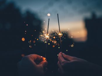 sparklers, New Year, romance Wallpaper 1024x768