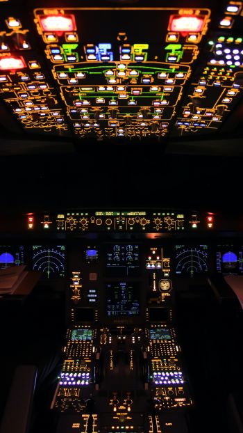 aircraft cabin, aircraft, aviation Wallpaper 1440x2560