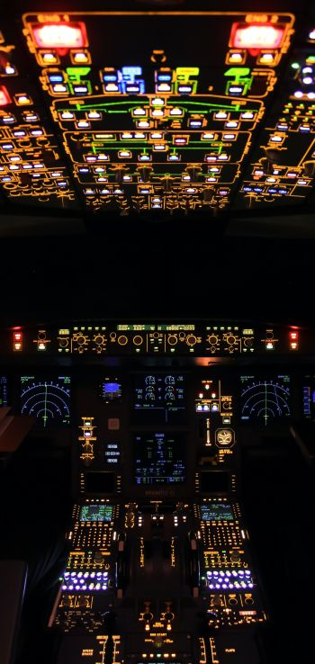 aircraft cabin, aircraft, aviation Wallpaper 1080x2280