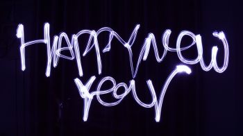 New Year, neon, long exposure Wallpaper 1280x720