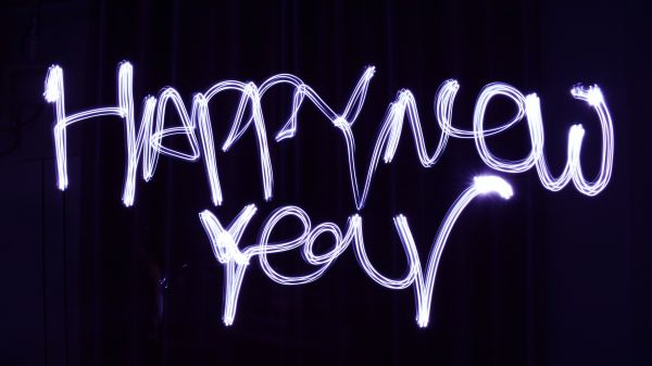 New Year, neon, long exposure Wallpaper 2048x1152