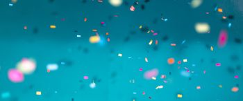 sequins, holiday, blue background Wallpaper 3440x1440