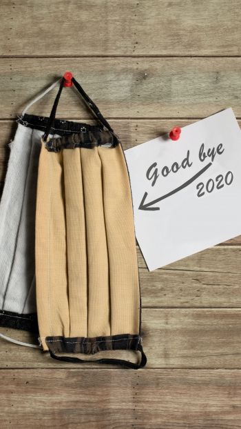 New Year, goodbye 2020, masks Wallpaper 750x1334