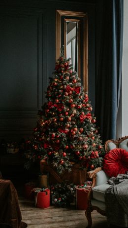 Christmas tree, New Year, holidays Wallpaper 1440x2560