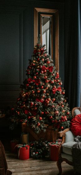Christmas tree, New Year, holidays Wallpaper 1080x2340