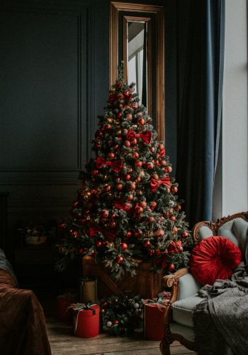 Christmas tree, New Year, holidays Wallpaper 1668x2388
