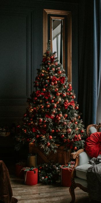 Christmas tree, New Year, holidays Wallpaper 720x1440