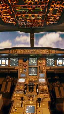 aircraft cockpit, aircraft, dashboard Wallpaper 640x1136