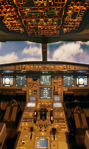 aircraft cockpit, aircraft, dashboard Wallpaper 1200x2000