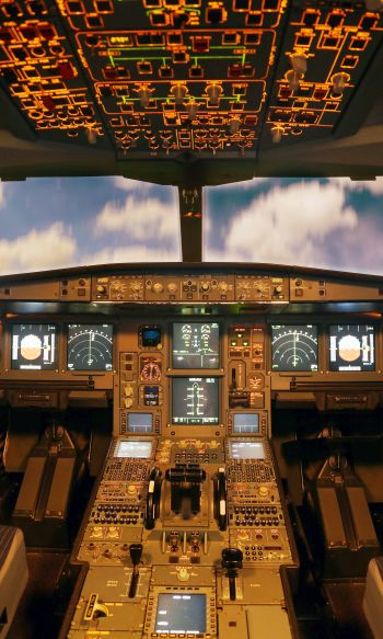 aircraft cockpit, aircraft, dashboard Wallpaper 1200x2000