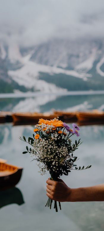 Nature, bouquet, lake Wallpaper 720x1600