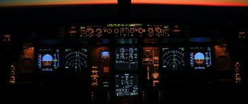 aircraft cockpit, aircraft, dashboard Wallpaper 2560x1080