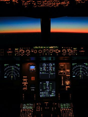 aircraft cockpit, aircraft, dashboard Wallpaper 1668x2224