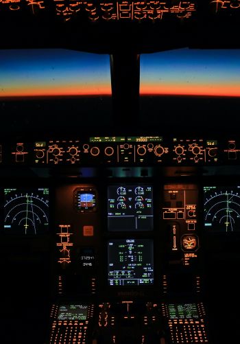 aircraft cockpit, aircraft, dashboard Wallpaper 1668x2388