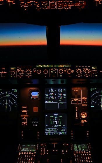 aircraft cockpit, aircraft, dashboard Wallpaper 1752x2800