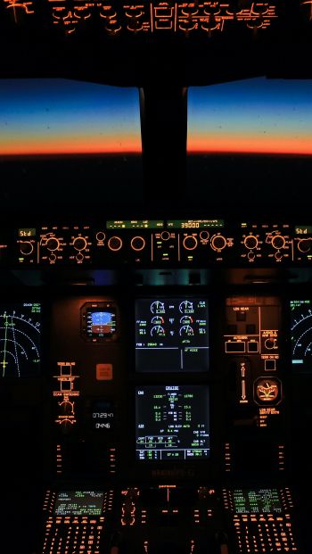 aircraft cockpit, aircraft, dashboard Wallpaper 640x1136