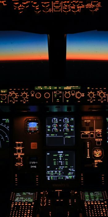 aircraft cockpit, aircraft, dashboard Wallpaper 720x1440