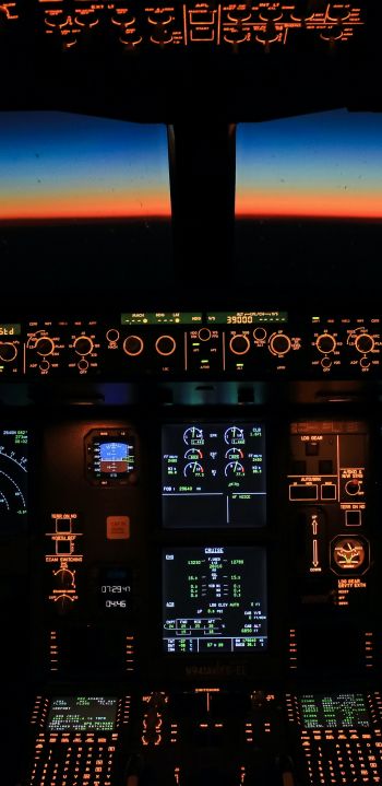 aircraft cockpit, aircraft, dashboard Wallpaper 1440x2960