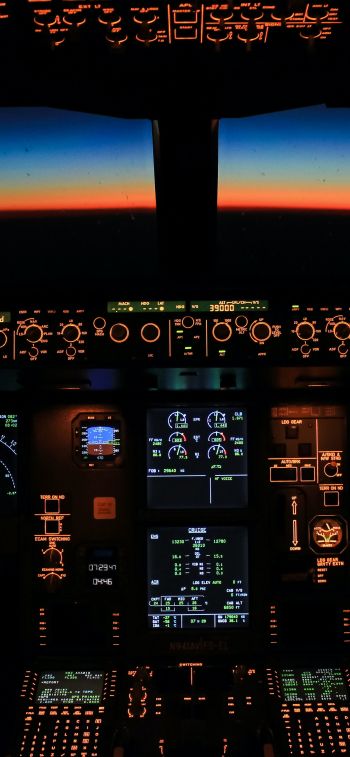 aircraft cockpit, aircraft, dashboard Wallpaper 1125x2436
