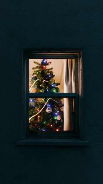 Magic, tree, new year Wallpaper 640x1136