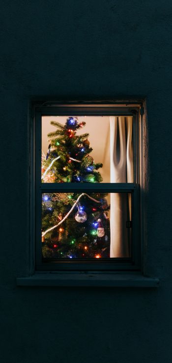 Magic, tree, new year Wallpaper 1440x3040
