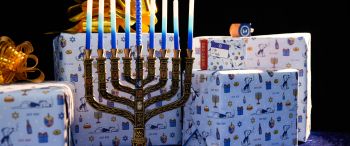 Hanukkah, holiday, candles Wallpaper 3440x1440