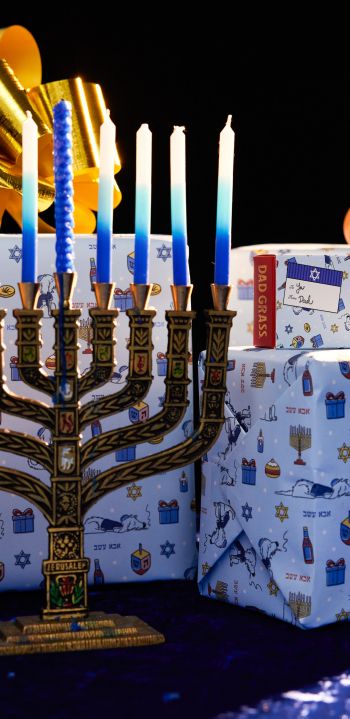 Hanukkah, holiday, candles Wallpaper 1440x2960