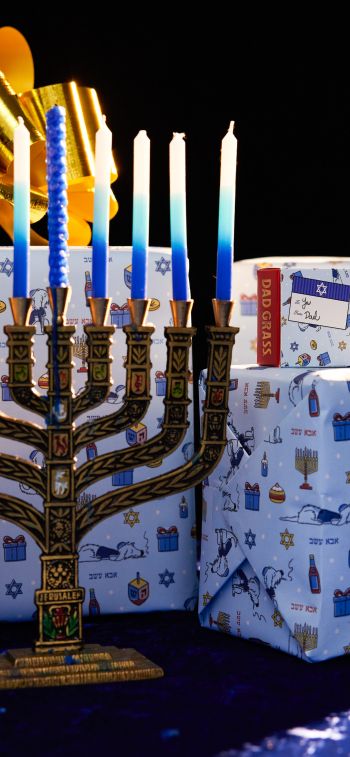 Hanukkah, holiday, candles Wallpaper 1284x2778
