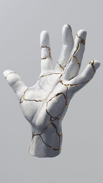 Hand, art, minimalism Wallpaper 1440x2560