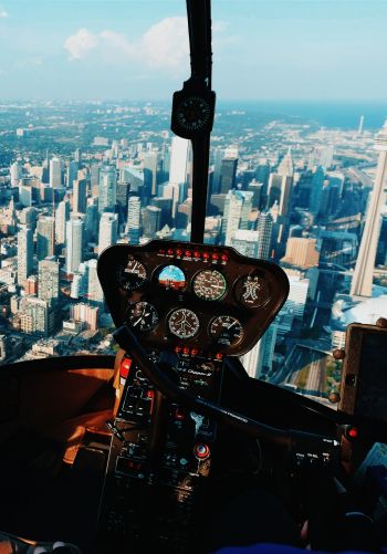 helicopter cockpit, helicopter, aviation Wallpaper 1668x2388