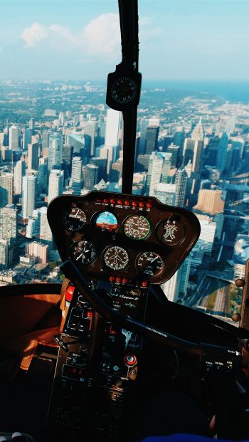 helicopter cockpit, helicopter, aviation Wallpaper 640x1136