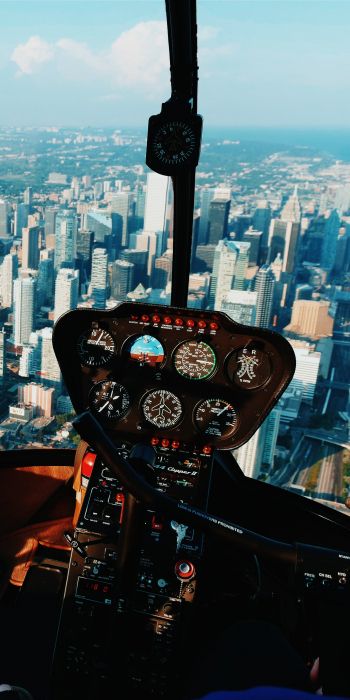 helicopter cockpit, helicopter, aviation Wallpaper 720x1440