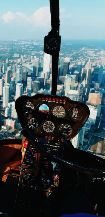 helicopter cockpit, helicopter, aviation Wallpaper 1440x2960
