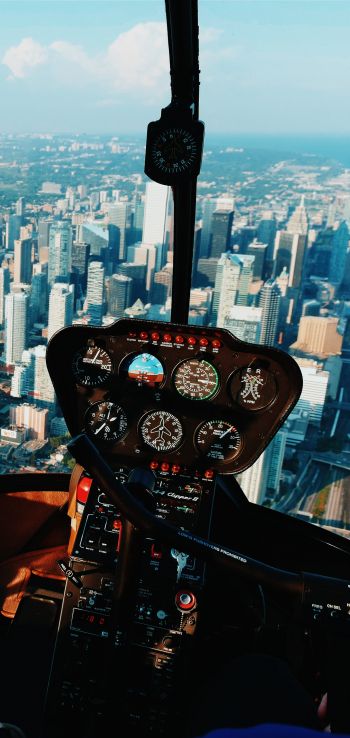 helicopter cockpit, helicopter, aviation Wallpaper 720x1520