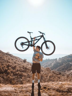 Bicycle, man, vibe Wallpaper 2048x2732