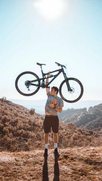 Bicycle, man, vibe Wallpaper 1440x2560